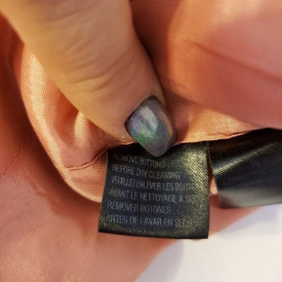 Tahari Pink Tweed Womens Blazer Jacket Size 6 decorative button front lace trim - Picture 4 of 10